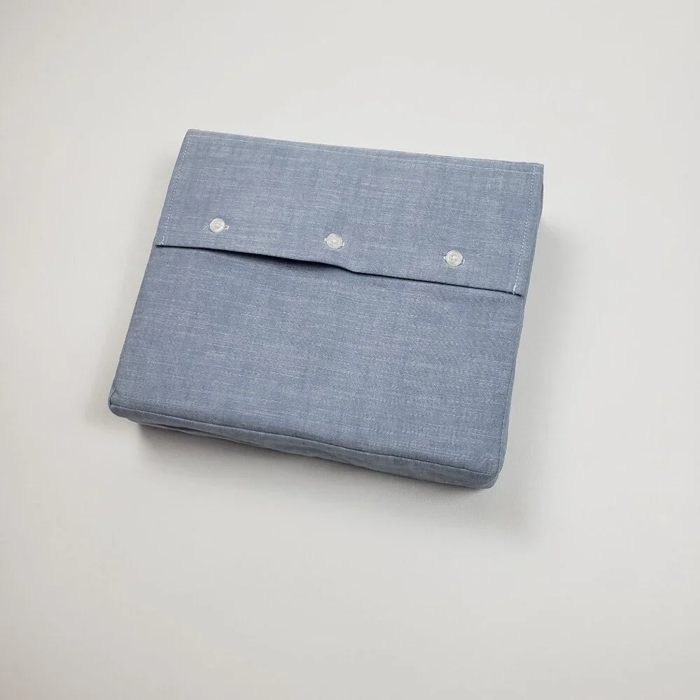 Ralph Lauren Home Workshirt Chambray Queen Flat Sheet Blue 100% Cotton 108 x 96 - Picture 14 of 16